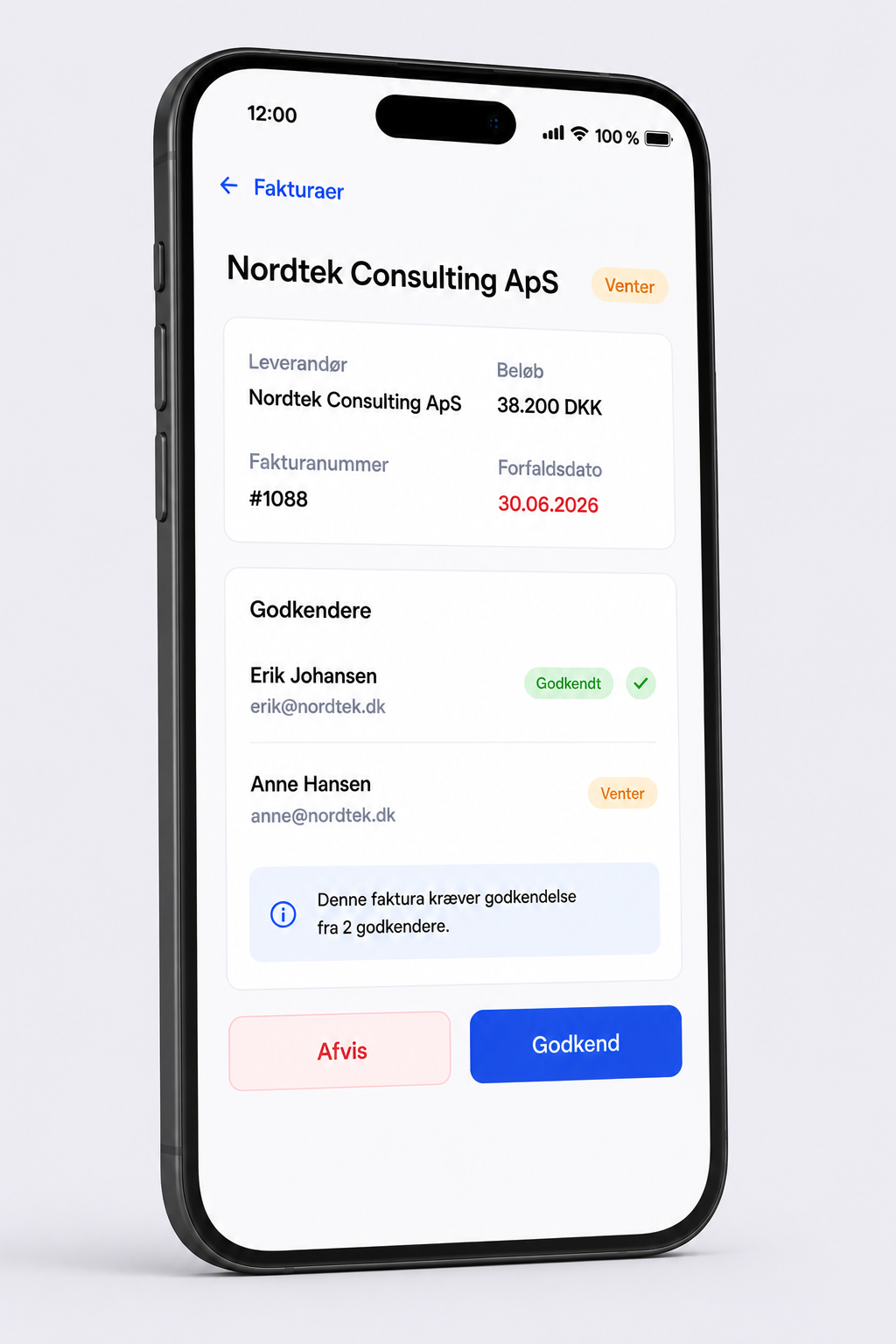 Attestera faktura i mobilvy