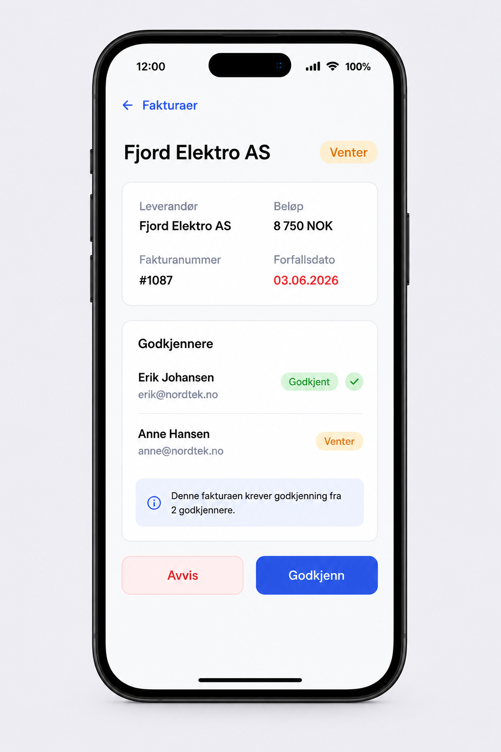 Attestera faktura i mobilvy